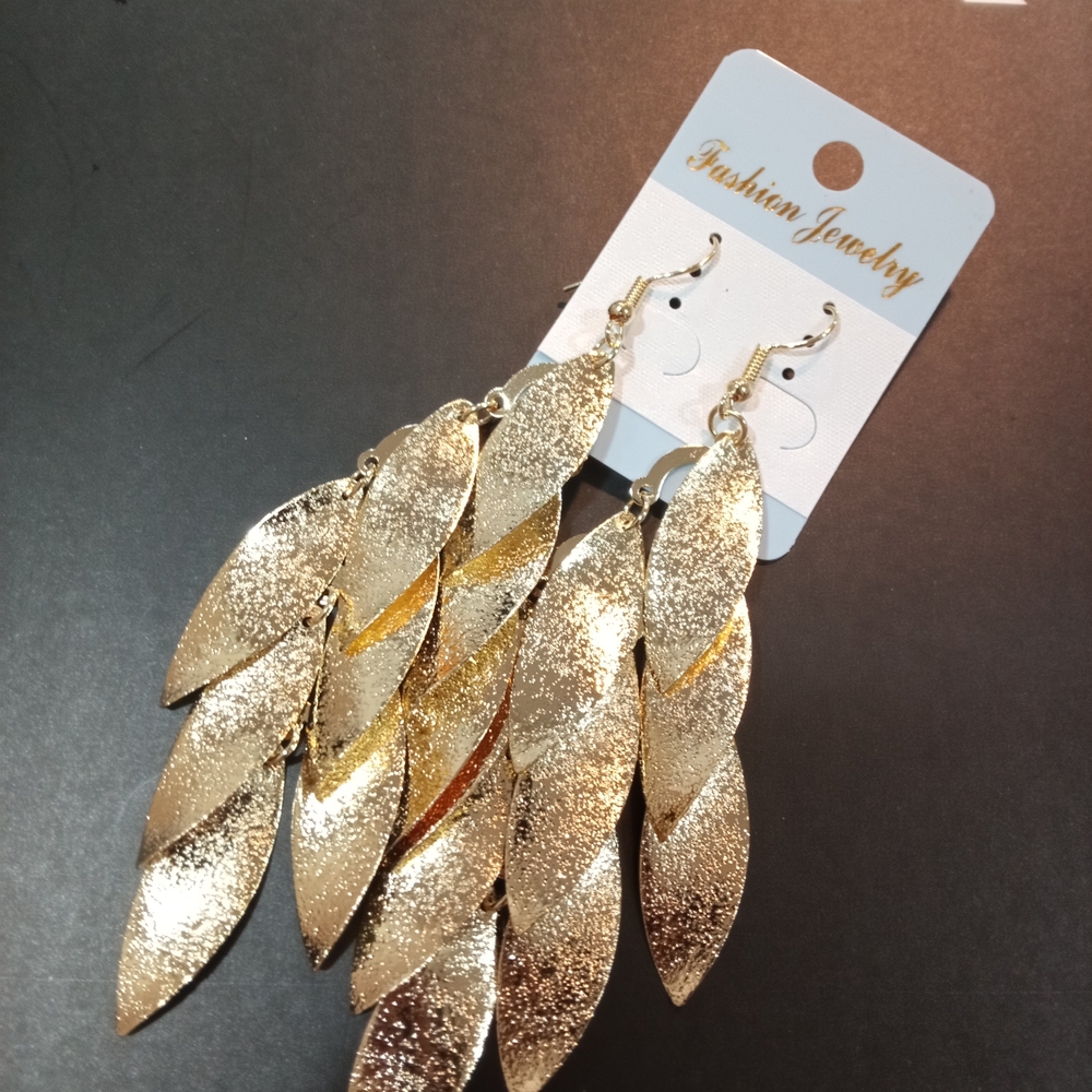 Gold Leaf Dangle Earrings